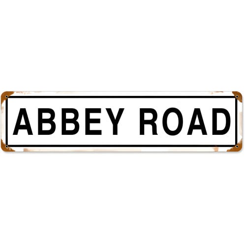 Abbey Road Metal Sign - 20" x 5"