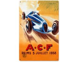 ACF Reims Metal Sign - 12" x 18"