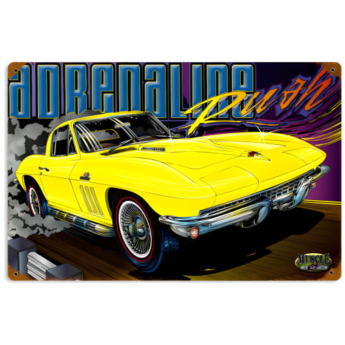 Adrenaline Metal Sign - 18" x 12"