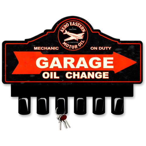 Aero Eastern Gas Key Hanger Metal Sign - 14" x 10"