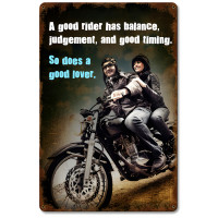 A Good Rider Metal Sign - 12" x 18"