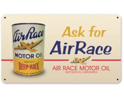 Air Race Oil Metal Sign - 14" x 8"