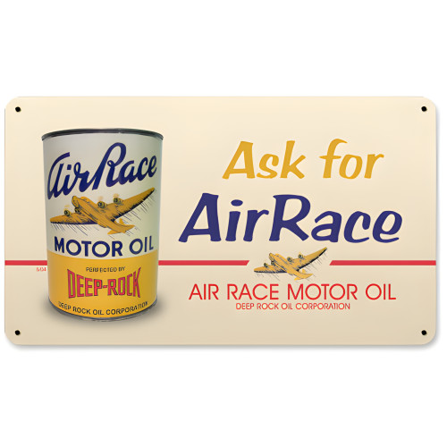 Air Race Oil Metal Sign - 14" x 8"