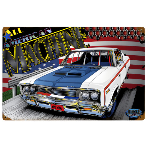 All American Machine Metal Sign - 18" x 12"