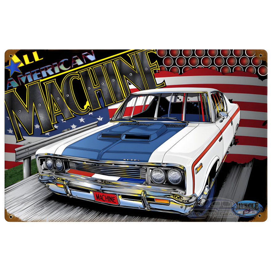 All American Machine Metal Sign - 18" x 12"