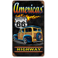 America Highway Metal Sign - 8" x 14"