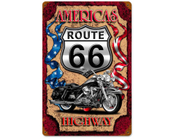 America Highway Metal Sign - 12" x 18"