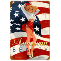 American Beauty Metal Sign - 12" x 18"