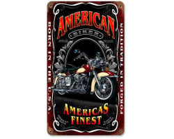 American Biker Metal Sign