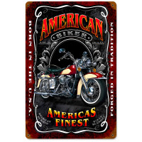 American Biker Metal Sign - 12" x 18"