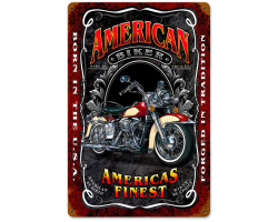 American Biker Metal Sign - 12" x 18"