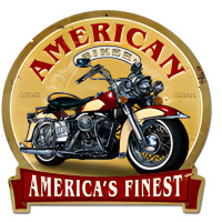 American Biker Metal Sign - 16" x 15"