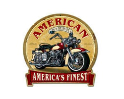 American Biker Metal Sign - 16" x 15"