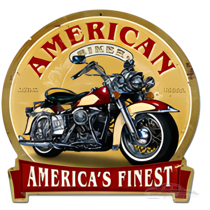 American Biker Metal Sign - 16" x 15"