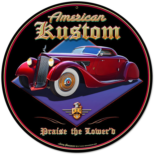 American Kustom Metal Sign - 14" Round
