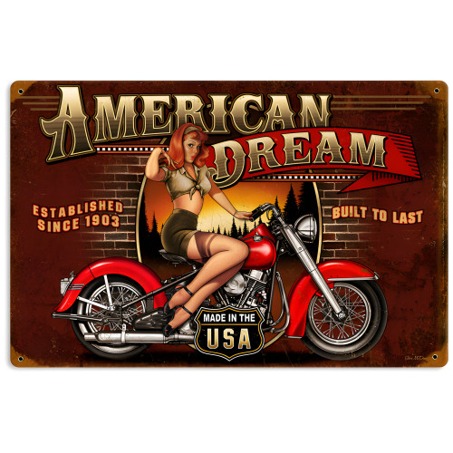 American Dream Metal Sign - 18" x 12"