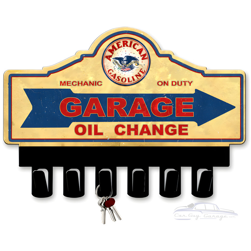 American Gas Key Hanger Metal Sign - 14" x 10"