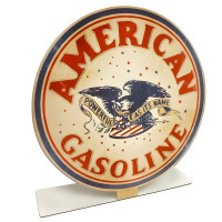 American Gasoline Topper Metal Sign - 8" x 8"