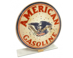 American Gasoline Topper Metal Sign - 8" x 8"