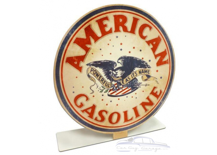 American Gasoline Topper Metal Sign - 8" x 8"