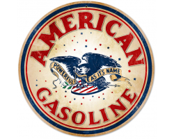 American Gasoline Metal Sign - 14" Round