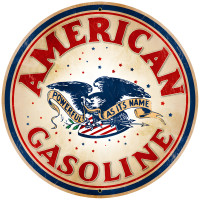 American Gasoline Metal Sign - 28" Round
