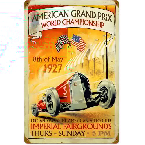 American Grand Prix Metal Sign - 16" x 24"