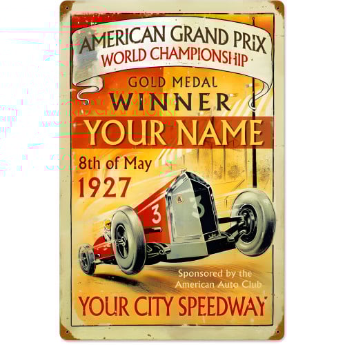 American Grand Prix Metal Sign - 16" x 24"