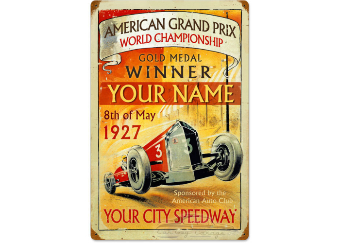 American Grand Prix Metal Sign - 16" x 24"
