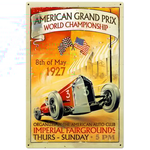 American Grand Prix Metal Sign - 24" x 36"
