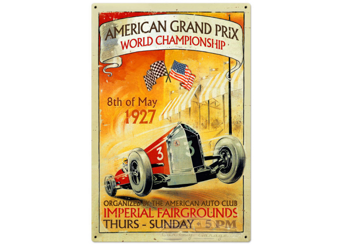 American Grand Prix Metal Sign - 24" x 36"