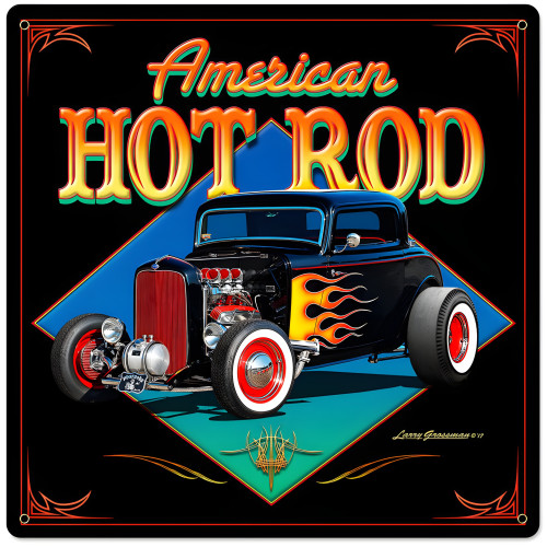American Hot Rod '32 Metal Sign - 24" x 24"