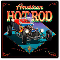 American Hot Rod Metal Sign - 12" x 12"