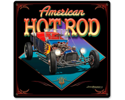 American Hot Rod Metal Sign - 12" x 12"