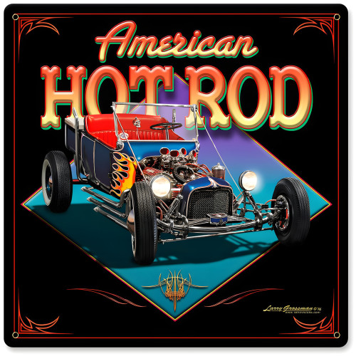 American Hot Rod Metal Sign - 12" x 12"