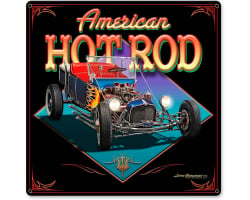American Hot Rod Metal Sign - 24" x 24"