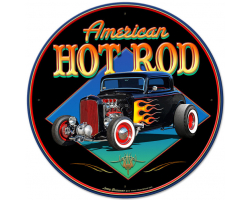 American Hot Rod '32 Metal Sign - 28" Round