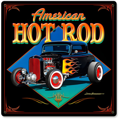 American Hot Rod '32 Metal Sign - 12" x 12"