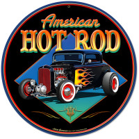 American Hot Rod '32 Metal Sign - 14" Round