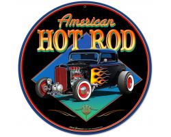 American Hot Rod '32 Metal Sign - 14" Round