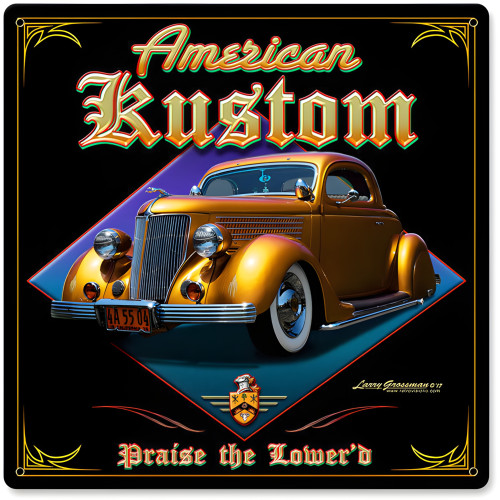 American Kustom Metal Sign - 12" x 12"