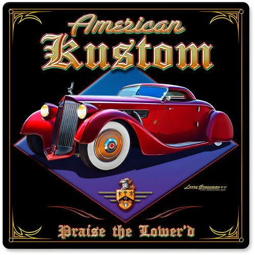 American Kustom Metal Sign - 12" x 12"