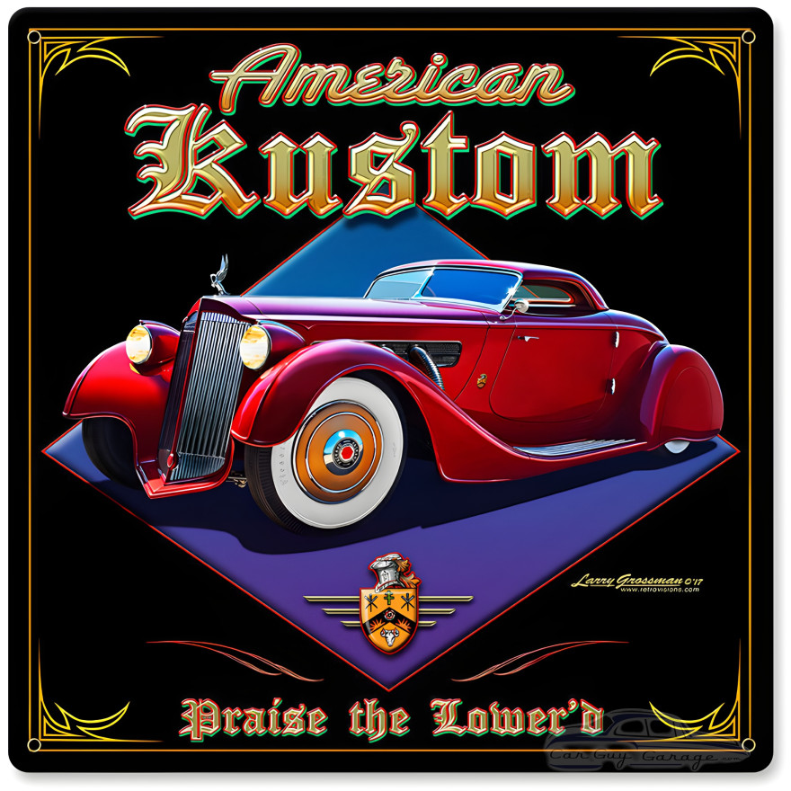 American Kustom Metal Sign - 12" x 12"