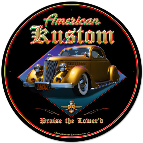 American Kustom Metal Sign - 28" Round