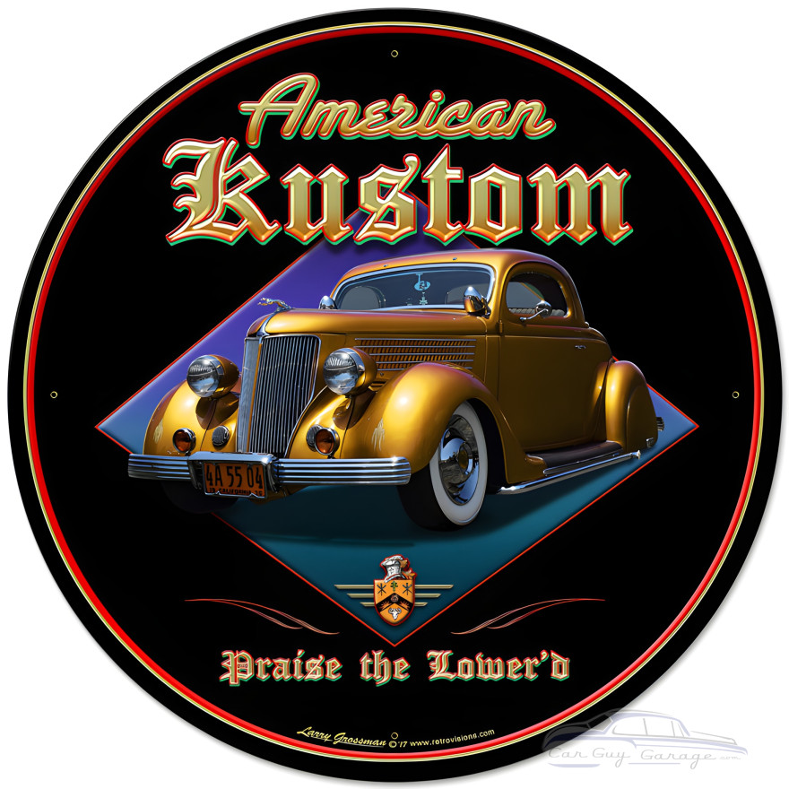 American Kustom Metal Sign - 28" Round