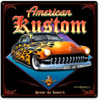 American Kustom Metal Sign - 12" x 12"