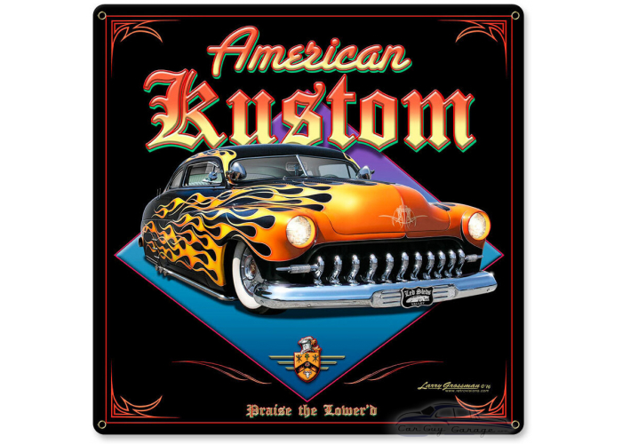 American Kustom Metal Sign - 12" x 12"