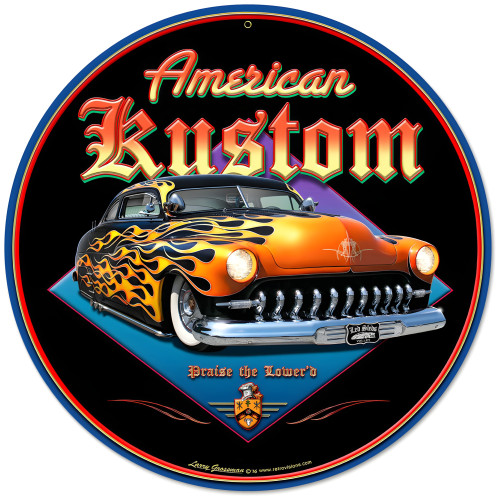 American Kustom Metal Sign - 14" Round