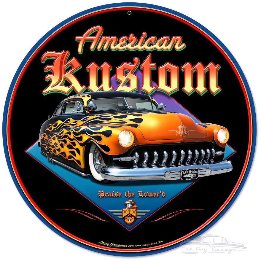 American Kustom Metal Sign - 14" Round