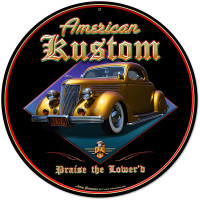 American Kustom Metal Sign - 14" Round